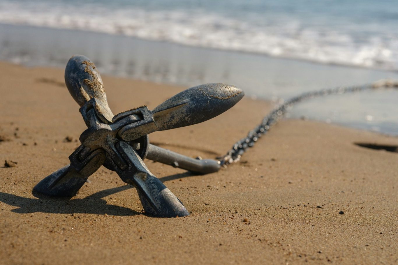 Anker am Sandstrand